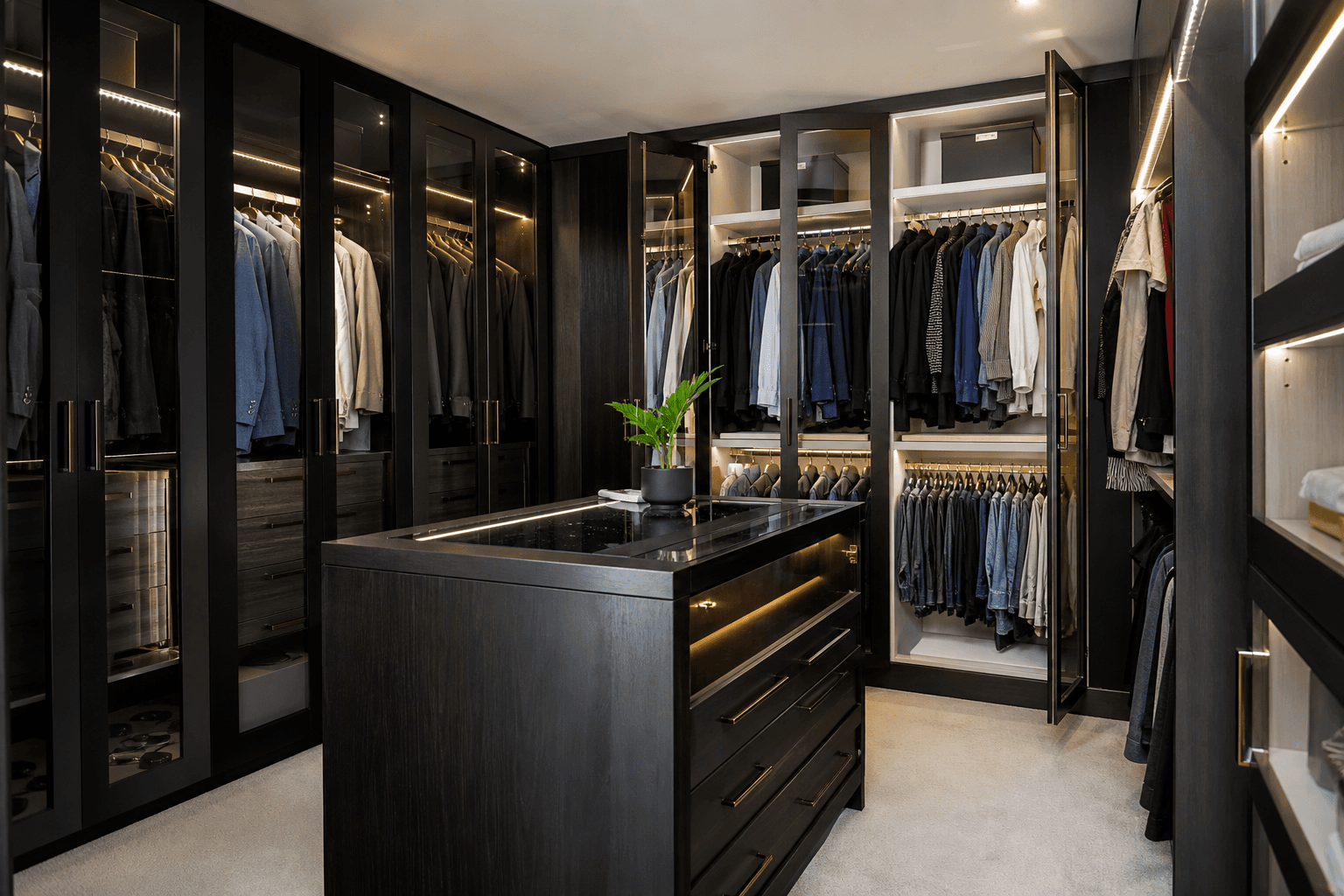 Espresso & white with glass — Dual-Tone Closet
