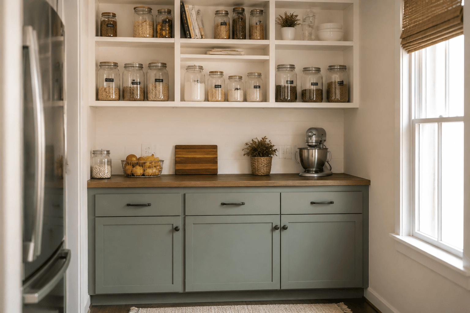 Dual-tone pantry cabinets — Pantry