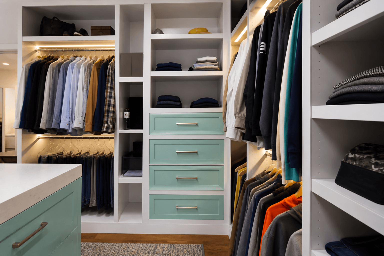 Maldives seafoam walk-in — Walk-In Closet