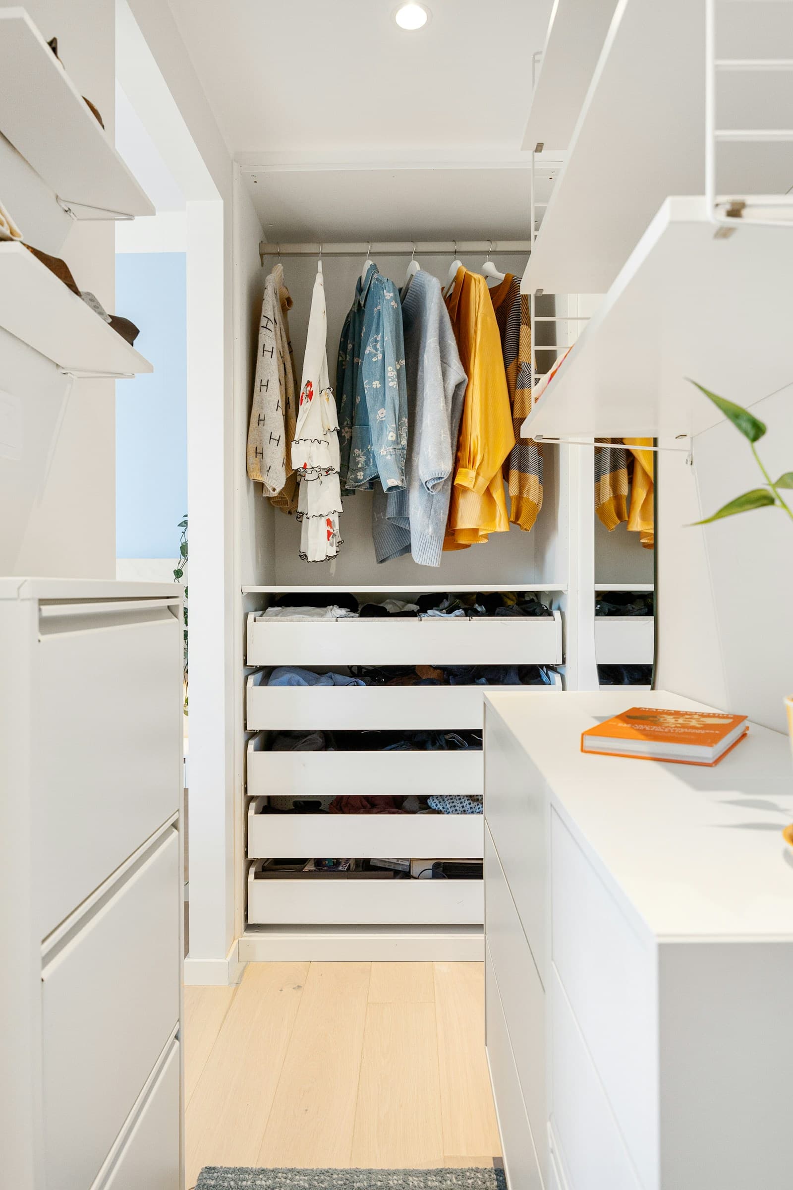 Bright white dressing closet — Walk-In Closet